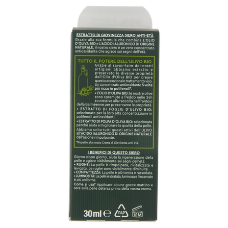 Tesori di Provenza Siero Bio Estratto di Giovinezza, Anti-età e Rimpolpante, 30 ml